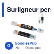 Surligneur personnalisable multicolore en ABS avec logo - 4 en 1 - Miniature 1