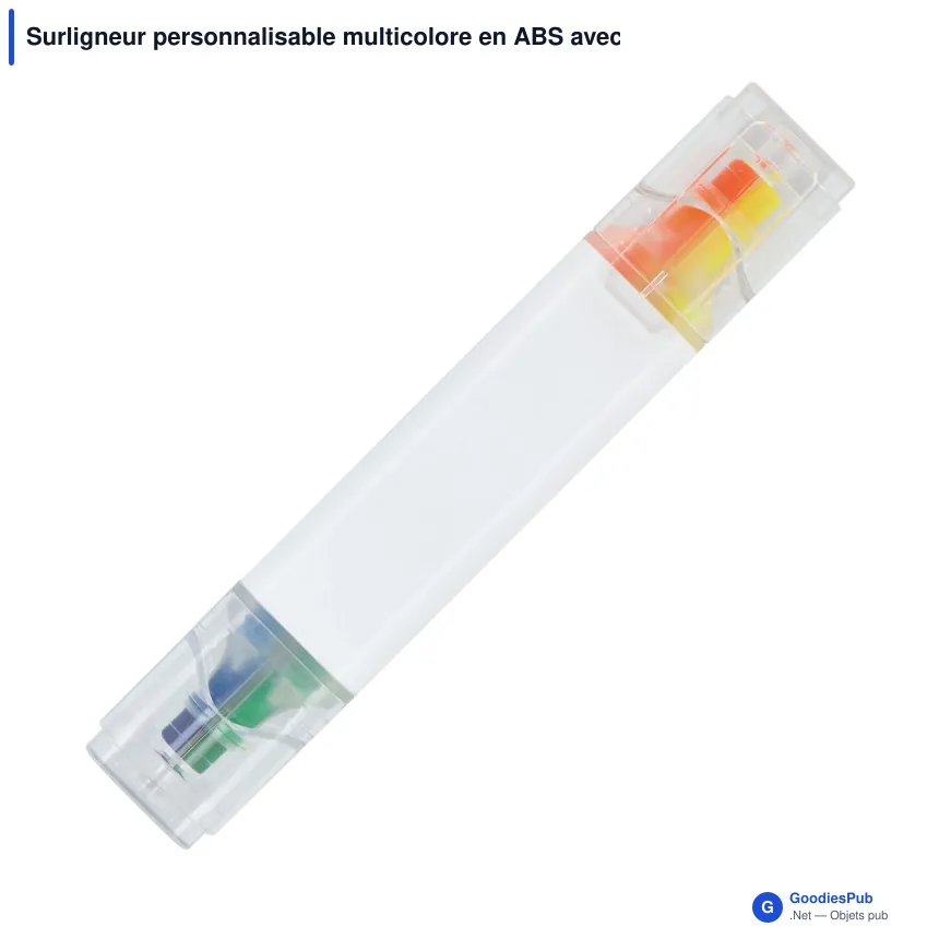 Surligneur personnalisable multicolore en ABS avec logo - 4 en 1 - Image 2