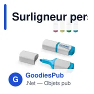 Surligneur personnalisable mini 7,5 cm en ABS avec logo - Mini - Miniature 1