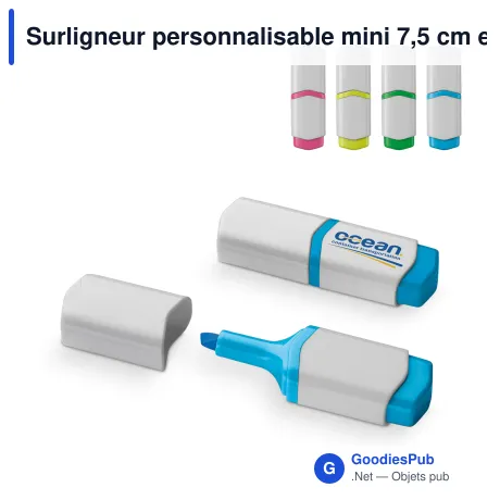 Surligneur personnalisable mini 7,5 cm en ABS avec logo - Mini
