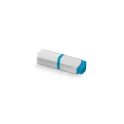 Variante Blanc / Bleu - Surligneur personnalisable mini 7,5 cm en ABS avec logo - Mini