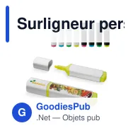 Surligneur personnalisable bicolore en ABS avec logo - Duo - Miniature 1