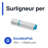 Surligneur personnalisable bicolore en ABS avec logo - Duo - Miniature 2