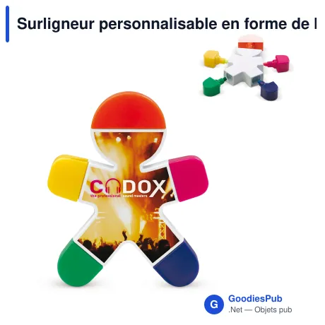 Surligneur personnalisable en forme de bonhomme avec logo - Bonhomme