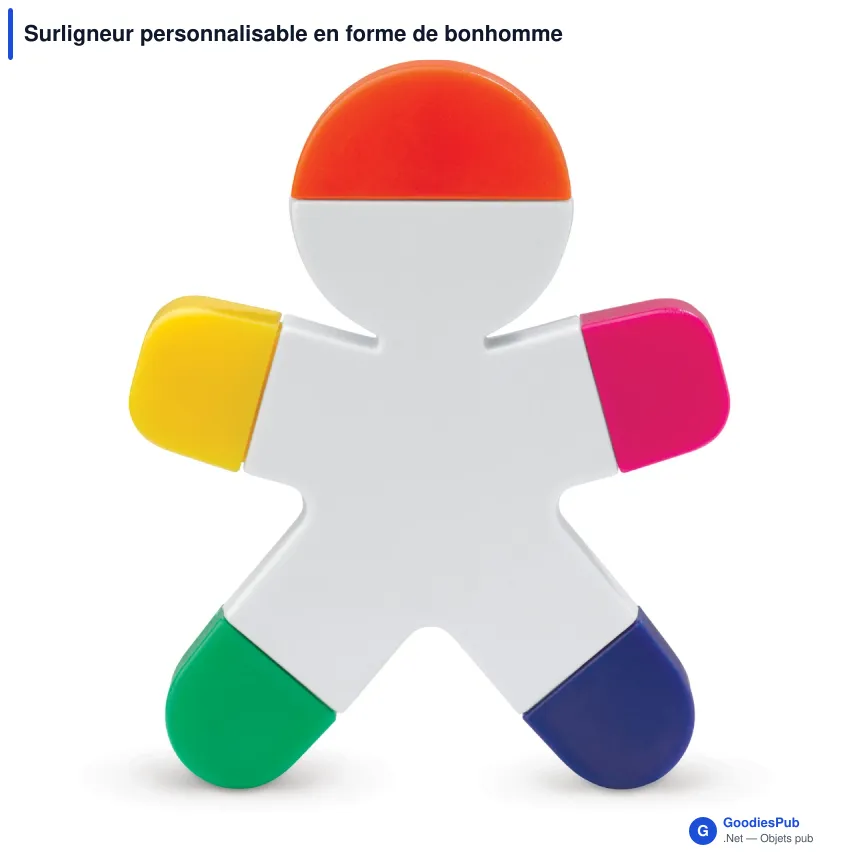 Surligneur personnalisable en forme de bonhomme avec logo - Bonhomme - Image 2