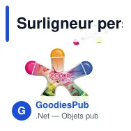 Surligneur personnalisable design en ABS blanc avec logo - Drop - Miniature 1