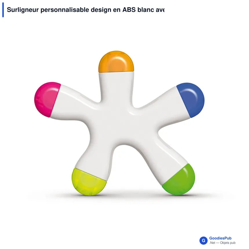 Surligneur personnalisable design en ABS blanc avec logo - Drop - Image 2