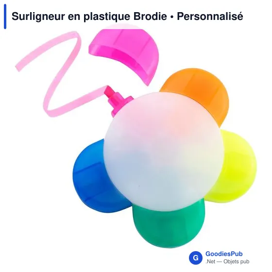 Surligneur personnalisable en plastique avec logo - Brodie - Image 2
