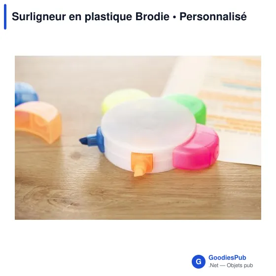 Surligneur personnalisable en plastique avec logo - Brodie - Image 4