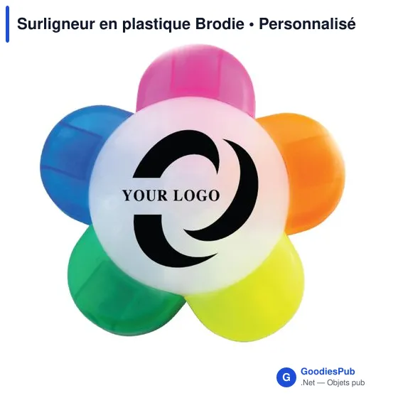 Surligneur personnalisable en plastique avec logo - Brodie - Image 5