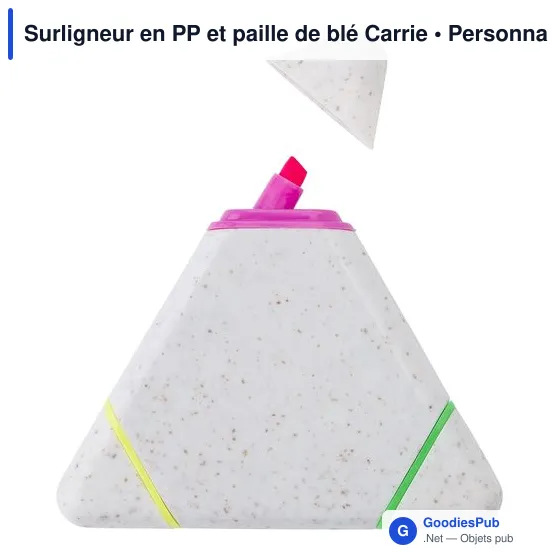 Surligneur personnalisable en PP et paille de blé avec logo - Image 2