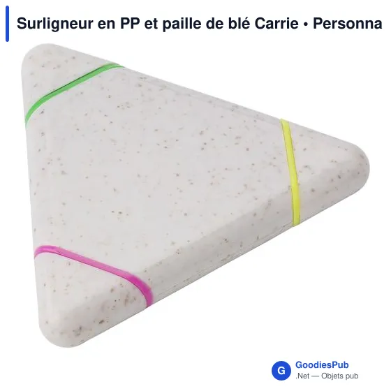 Surligneur personnalisable en PP et paille de blé avec logo - Image 3