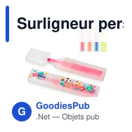 Surligneur personnalisable en R-PET recyclé coloré avec logo - R-PET Color - Miniature 1