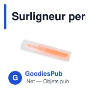 Surligneur personnalisable en R-PET recyclé coloré avec logo - R-PET Color - Miniature 2