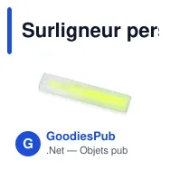 Surligneur personnalisable en R-PET recyclé coloré avec logo - R-PET Color - Miniature 3