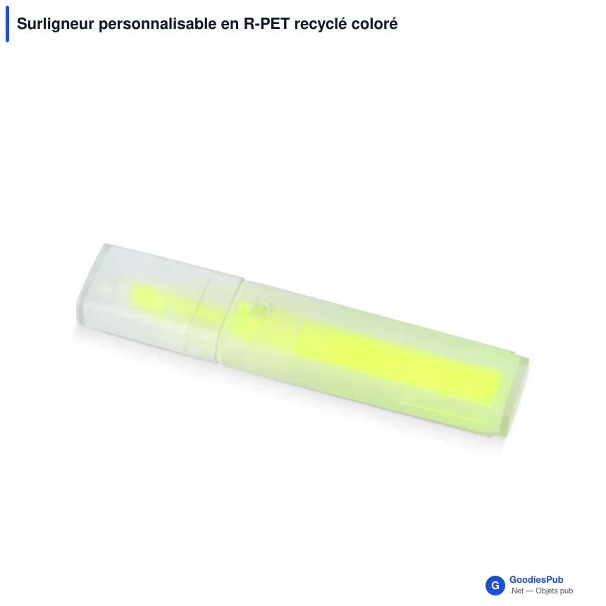 Surligneur personnalisable en R-PET recyclé coloré avec logo - R-PET Color - Image 3