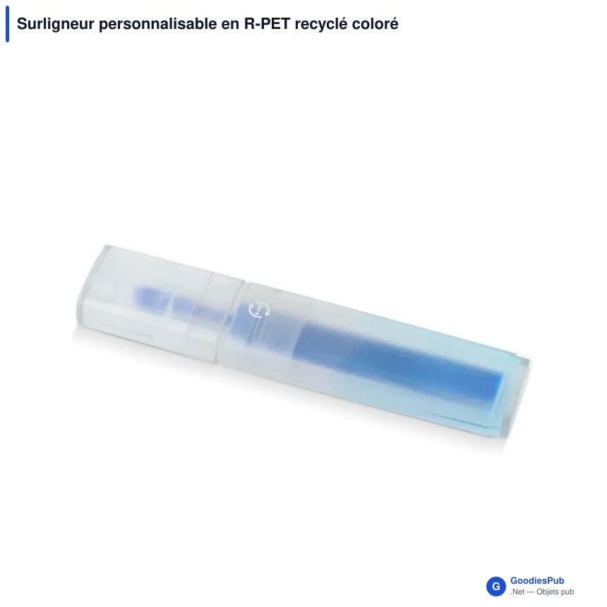 Surligneur personnalisable en R-PET recyclé coloré avec logo - R-PET Color - Image 4