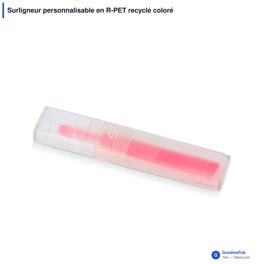 Surligneur personnalisable en R-PET recyclé coloré avec logo - R-PET Color - Image 5