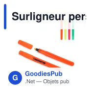 Surligneur personnalisable fluo fabriqué en Europe avec logo - Made in EU - Miniature 1