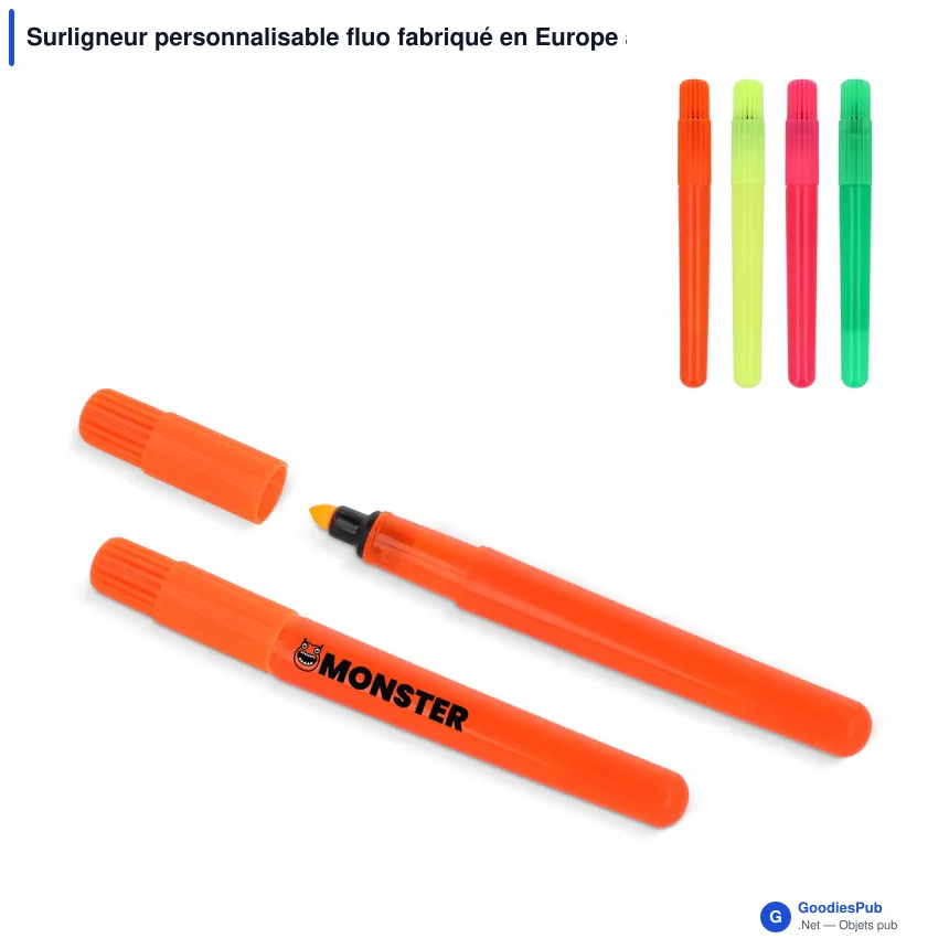 Surligneur personnalisable fluo fabriqué en Europe avec logo - Made in EU - Image 1