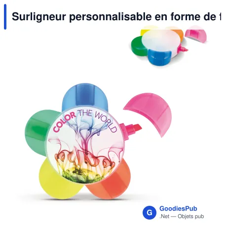 Surligneur personnalisable en forme de fleur en ABS avec logo - Fleur