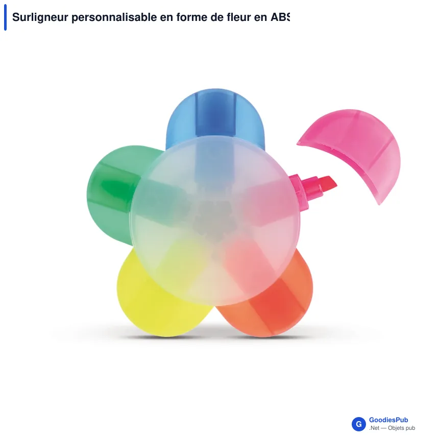 Surligneur personnalisable en forme de fleur en ABS avec logo - Fleur - Image 2