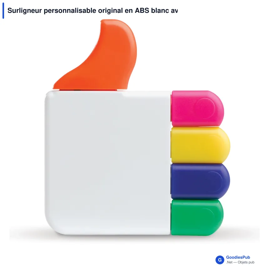 Surligneur personnalisable original en ABS blanc avec logo - Highliker - Image 2
