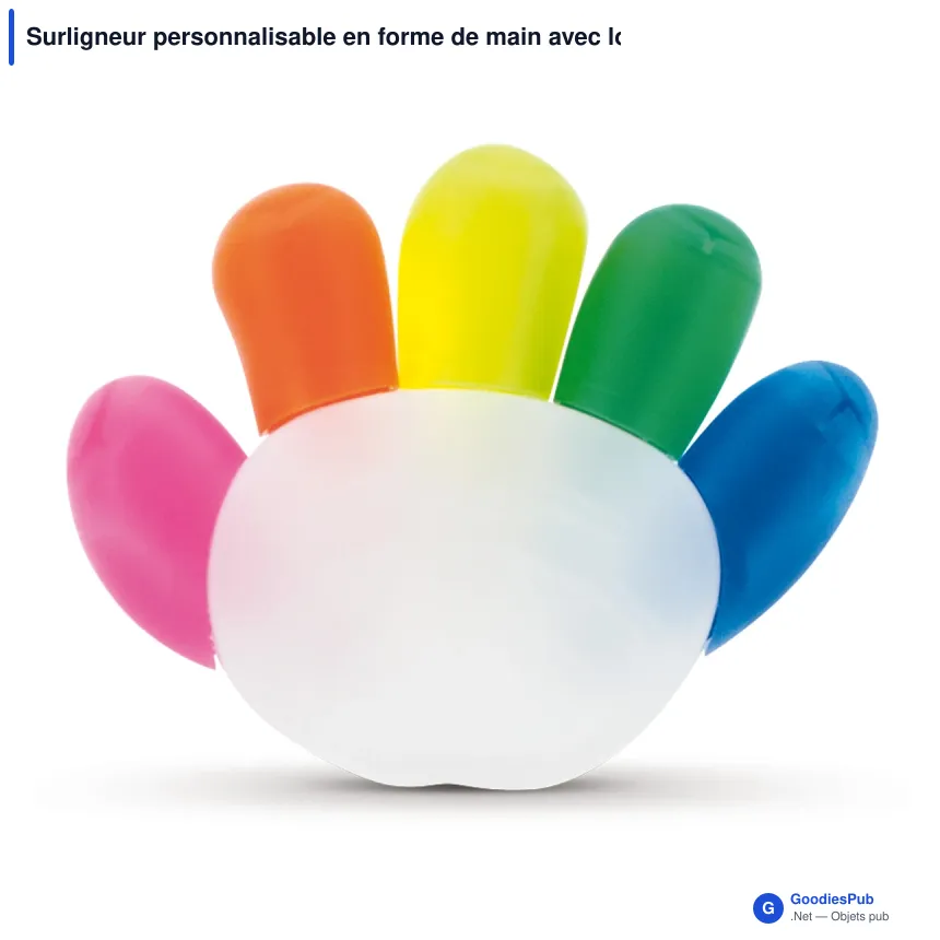 Surligneur personnalisable en forme de main avec logo - Main - Image 2