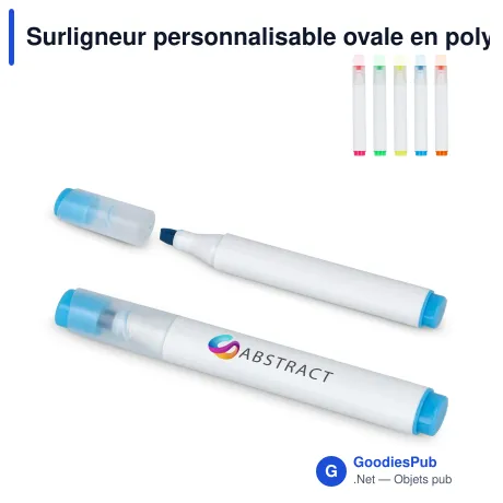 Surligneur personnalisable ovale en polypropylène avec logo - Ovale