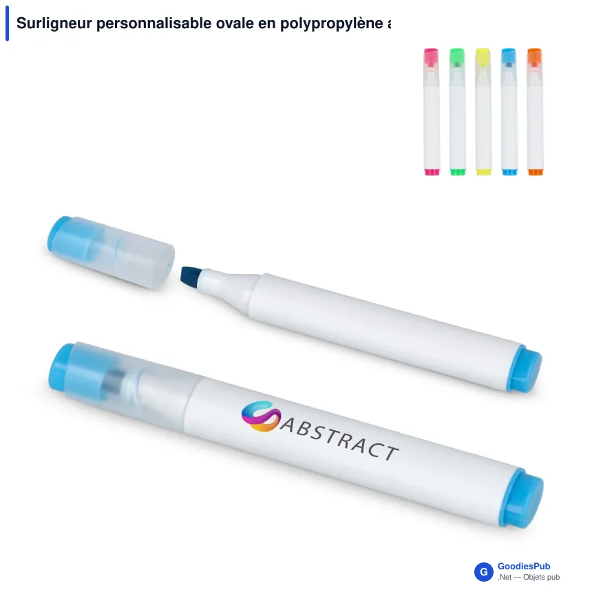 Surligneur personnalisable ovale en polypropylène avec logo - Ovale - Image 1