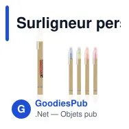 Surligneur personnalisable en papier kraft avec logo - Kraft - Miniature 1