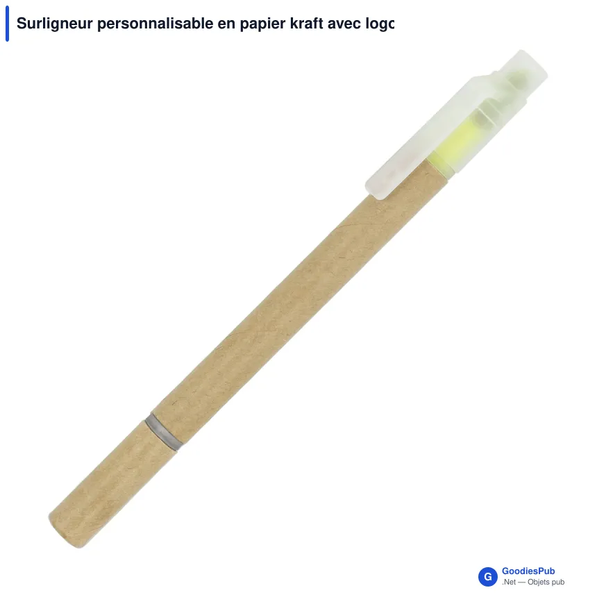 Surligneur personnalisable en papier kraft avec logo - Kraft - Image 2