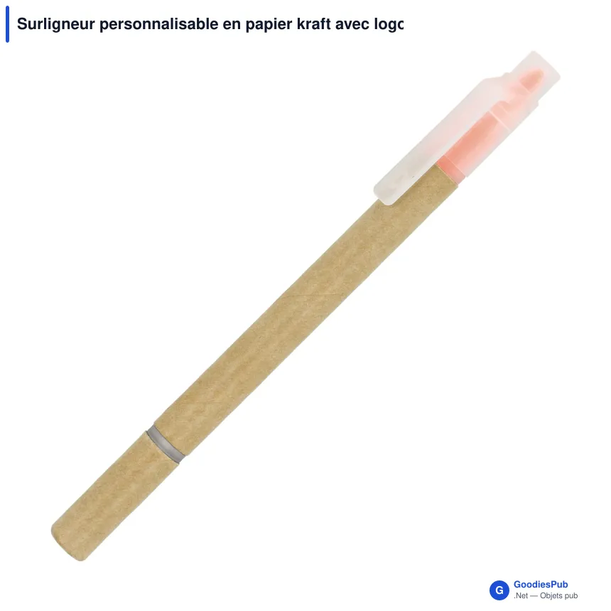 Surligneur personnalisable en papier kraft avec logo - Kraft - Image 3