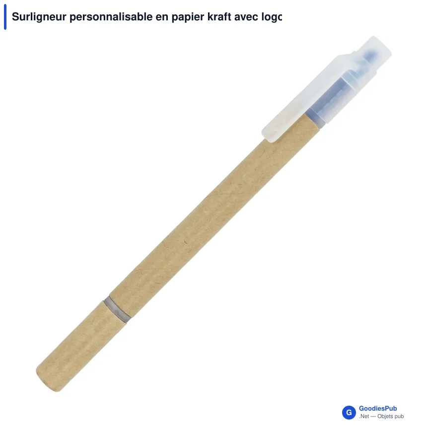 Surligneur personnalisable en papier kraft avec logo - Kraft - Image 4