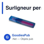 Surligneur personnalisable en plastique recyclé R-PET avec logo - R-PET Bleu - Miniature 3