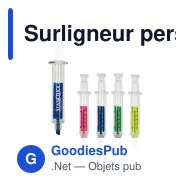 Surligneur personnalisable en forme de seringue avec logo - Seringue - Miniature 1