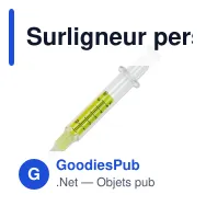 Surligneur personnalisable en forme de seringue avec logo - Seringue - Miniature 2