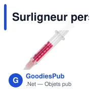 Surligneur personnalisable en forme de seringue avec logo - Seringue - Miniature 3