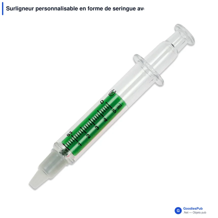 Surligneur personnalisable en forme de seringue avec logo - Seringue - Image 4