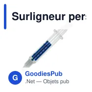 Surligneur personnalisable en forme de seringue avec logo - Seringue - Miniature 5