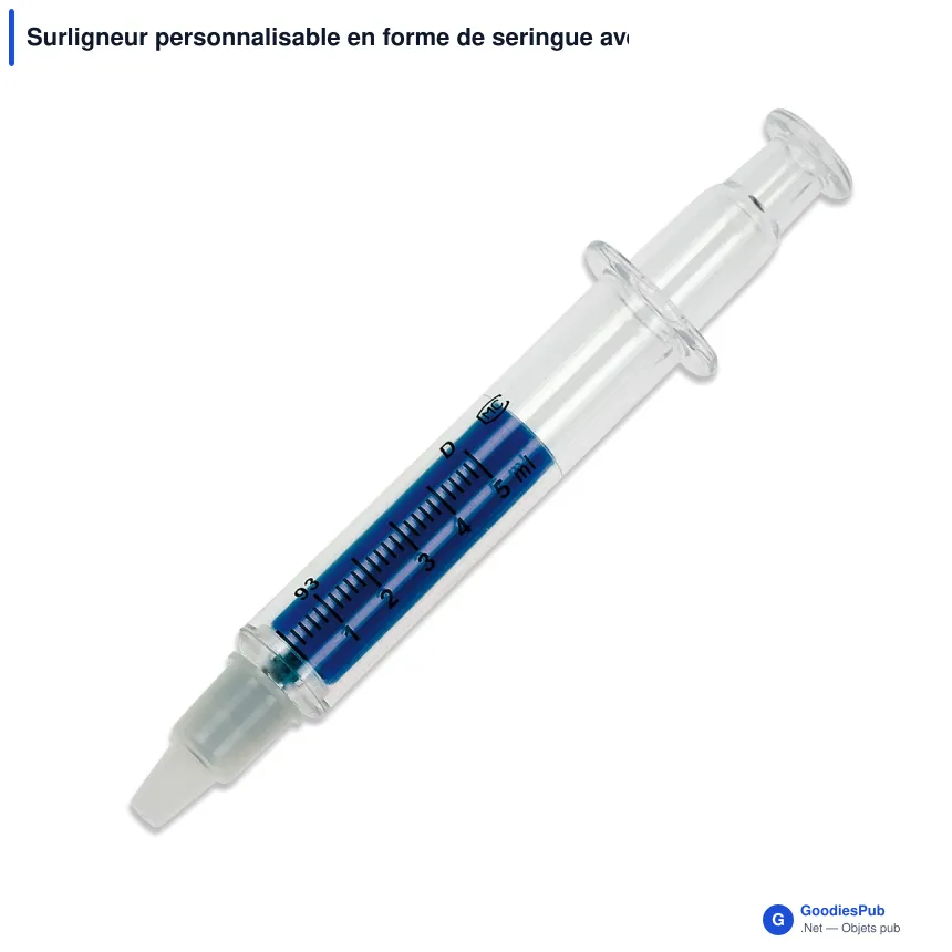 Surligneur personnalisable en forme de seringue avec logo - Seringue - Image 5