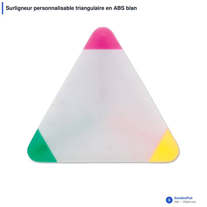Surligneur personnalisable triangulaire en ABS blanc avec logo - Triangle - Image 2