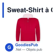 Sweat-Shirt à Capuche + Crémaillère Adulte "keya" SWZ280 - Miniature 3