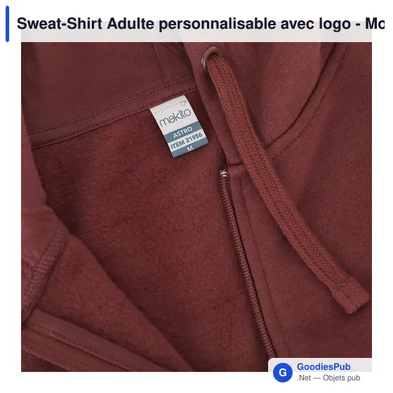 Sweat-Shirt Adulte personnalisable avec logo - Modèle Astro - Image 6