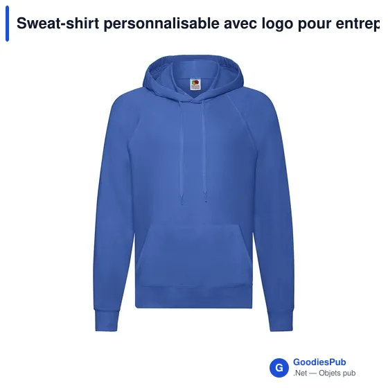 Sweat-shirt personnalisable avec logo pour entreprise - Modèle Lightweight Hooded S - Image 1