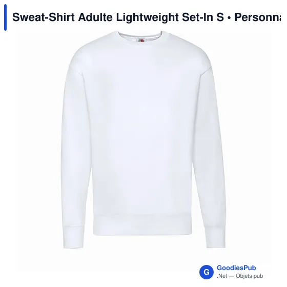Sweat-shirt personnalisable pour entreprise avec logo - Lightweight Set-In S - Image 5