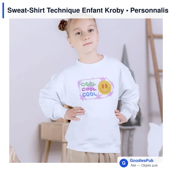 Sweat-shirt technique personnalisable pour enfant avec logo - Image 4