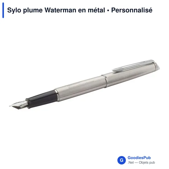 Stylo plume personnalisable Waterman en métal avec logo - Image 2