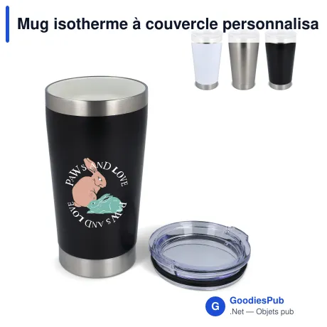 Mug isotherme à couvercle personnalisable 500 ml avec logo - T-ceramic Cango