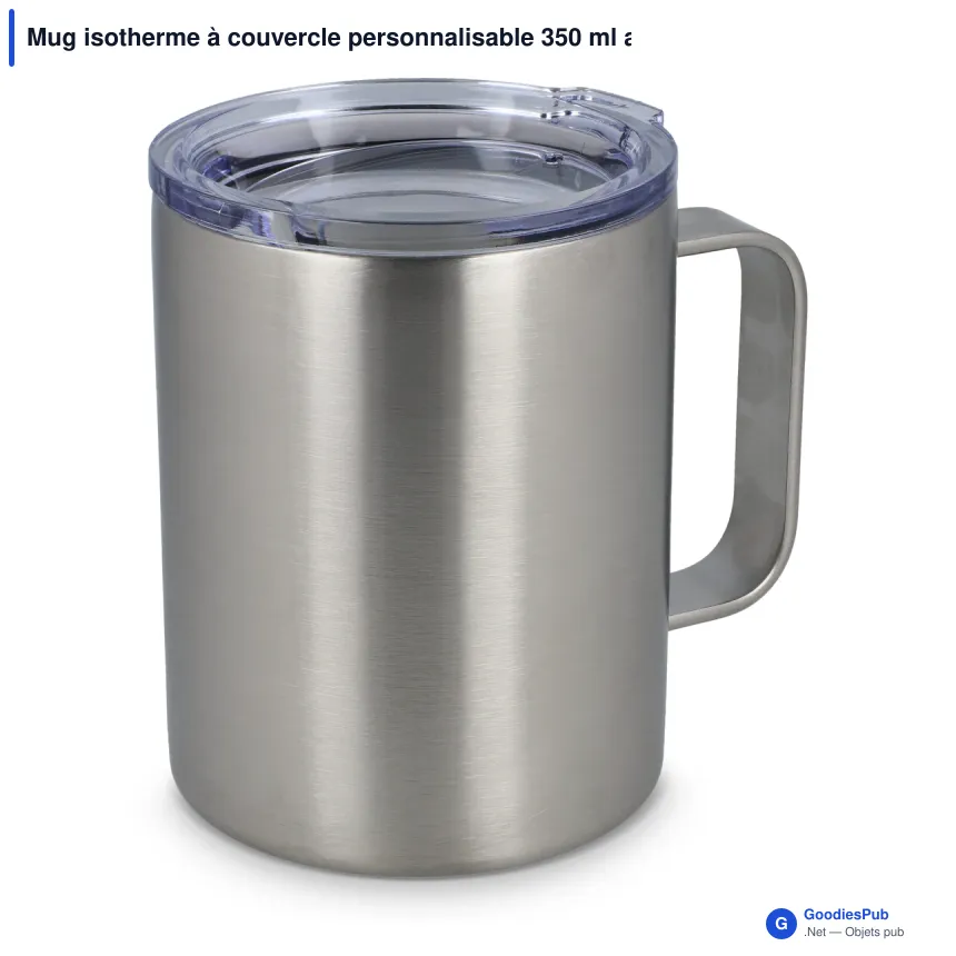 Mug isotherme à couvercle personnalisable 350 ml avec logo - T-ceramic Danube - Image 2